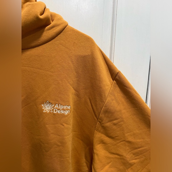 ALPINE DESIGN NWT Golden Honey Graphic Logo Pullover Pre Washed Hoodie SZ LARGE - Picture 4 of 9
